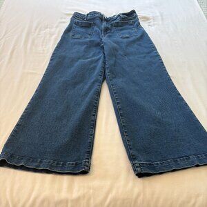 Medium Wash Denim "Nomad Cropped Sailor" Jeans by Voyageur, Size 28